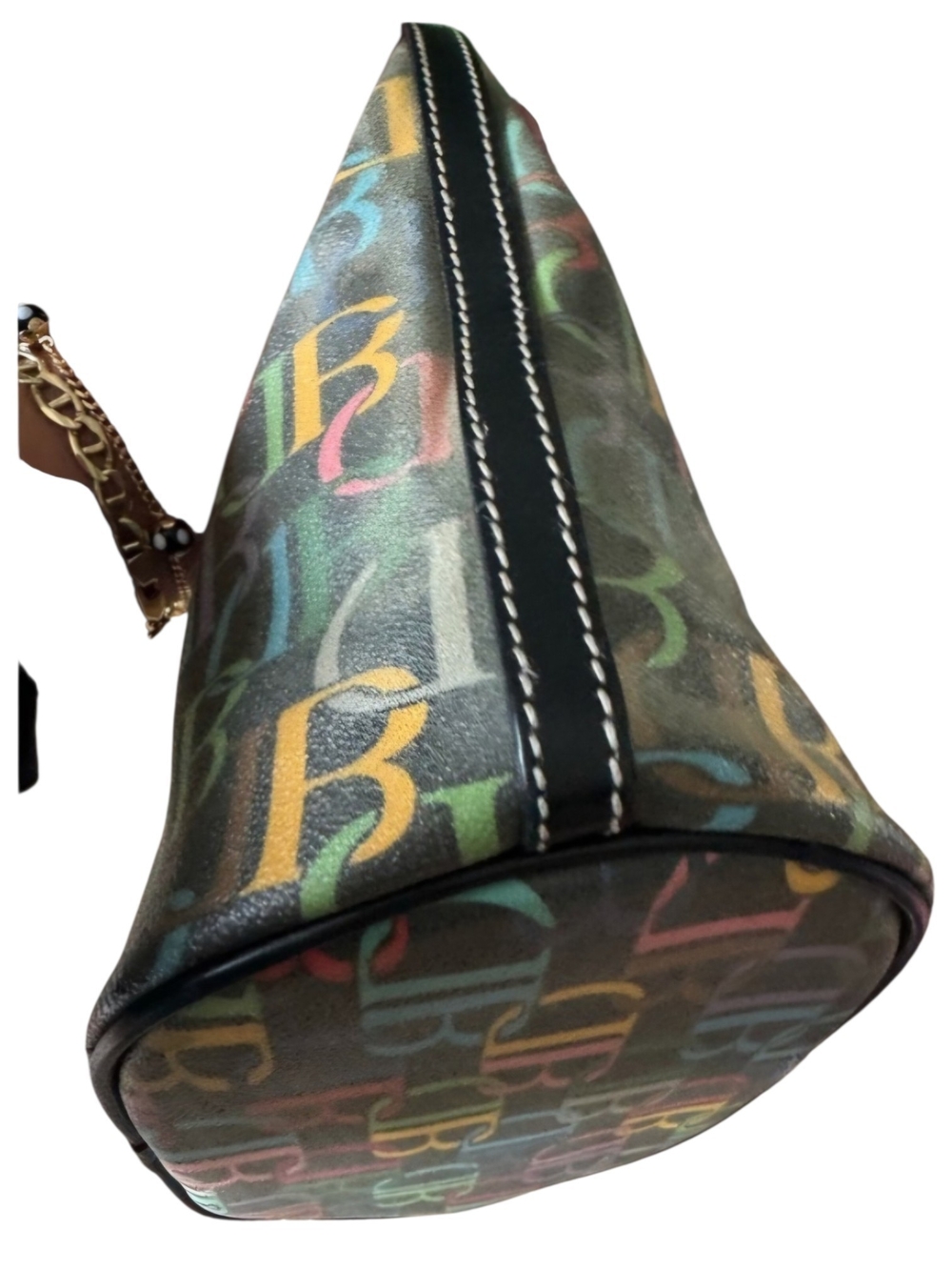 Dooney & Bourke "It" Collection Multicolor Monogram Hobo Bag GUC - Picture 4 of 7